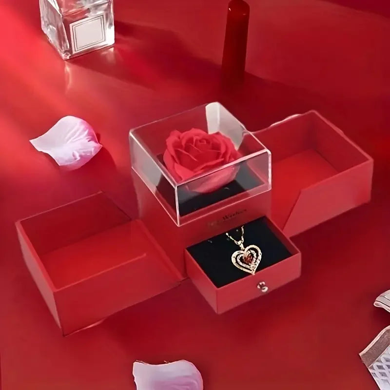 The creative double-door eternal rose jewelry