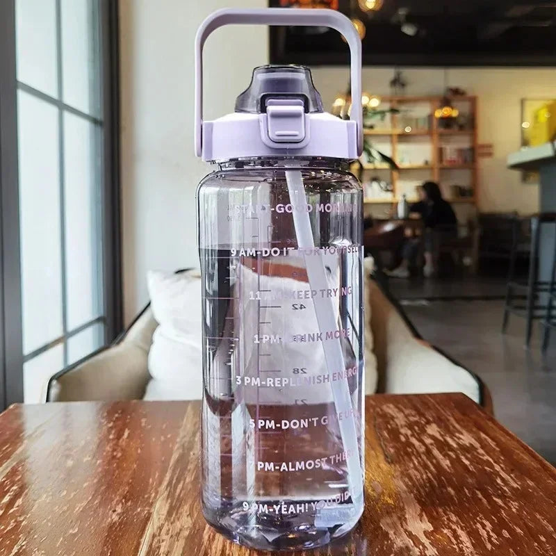2L Water Bottle Portable Straw