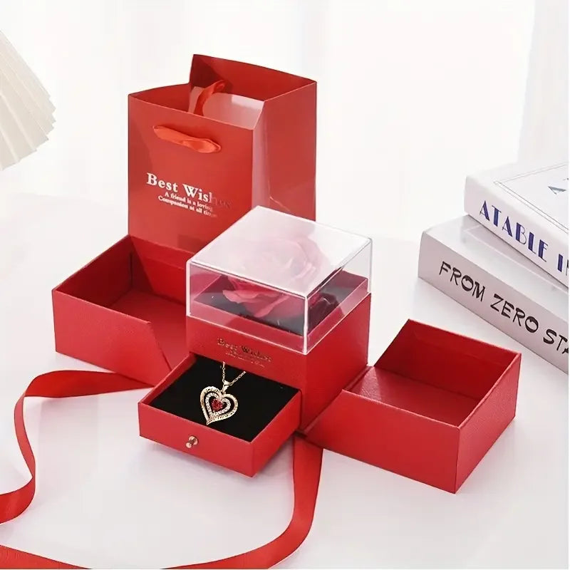 The creative double-door eternal rose jewelry