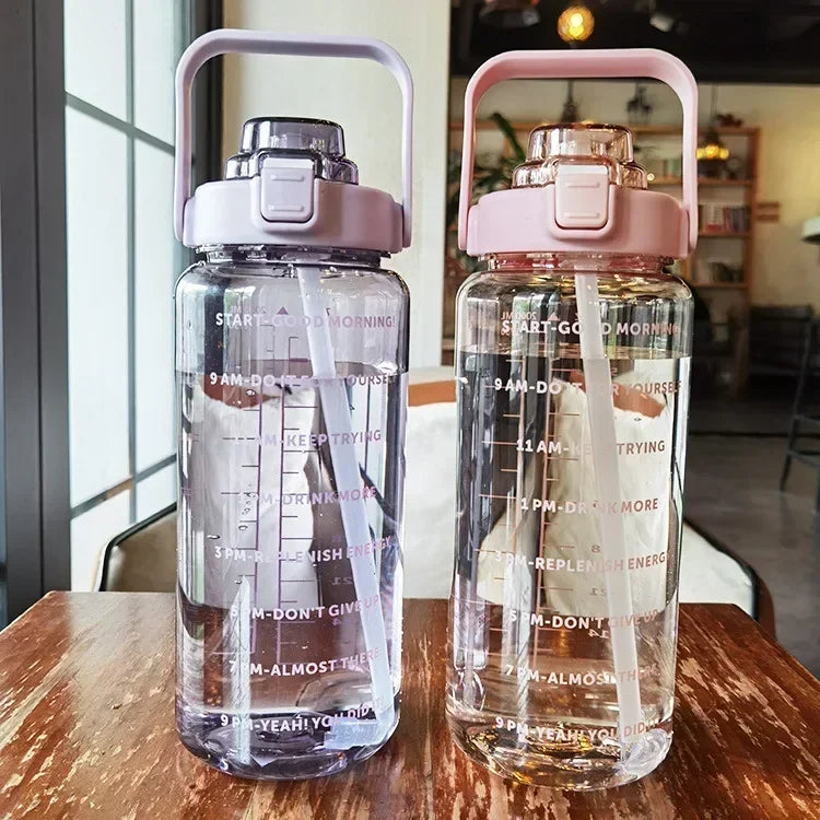 2L Water Bottle Portable Straw