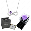 Luxury Pink Heart Pendant Necklaces With Rose Flower