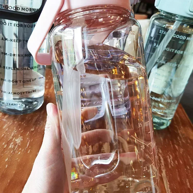 2L Water Bottle Portable Straw