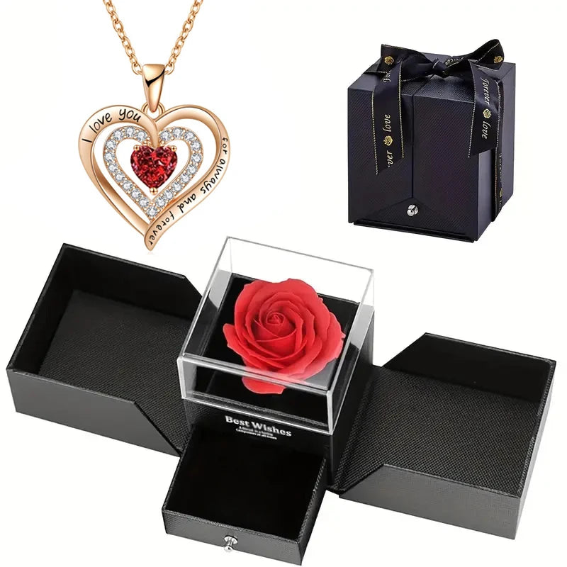 The creative double-door eternal rose jewelry