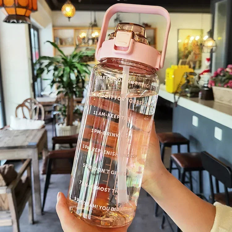 2L Water Bottle Portable Straw