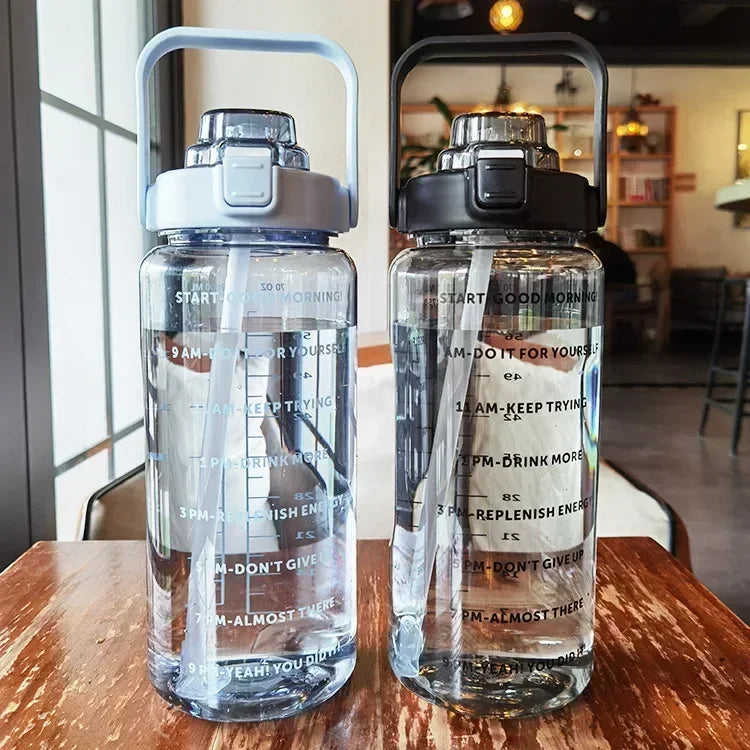 2L Water Bottle Portable Straw