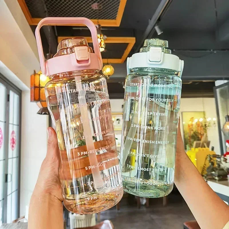 2L Water Bottle Portable Straw
