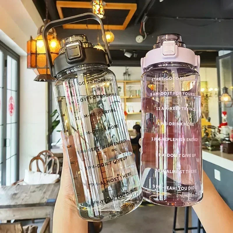 2L Water Bottle Portable Straw