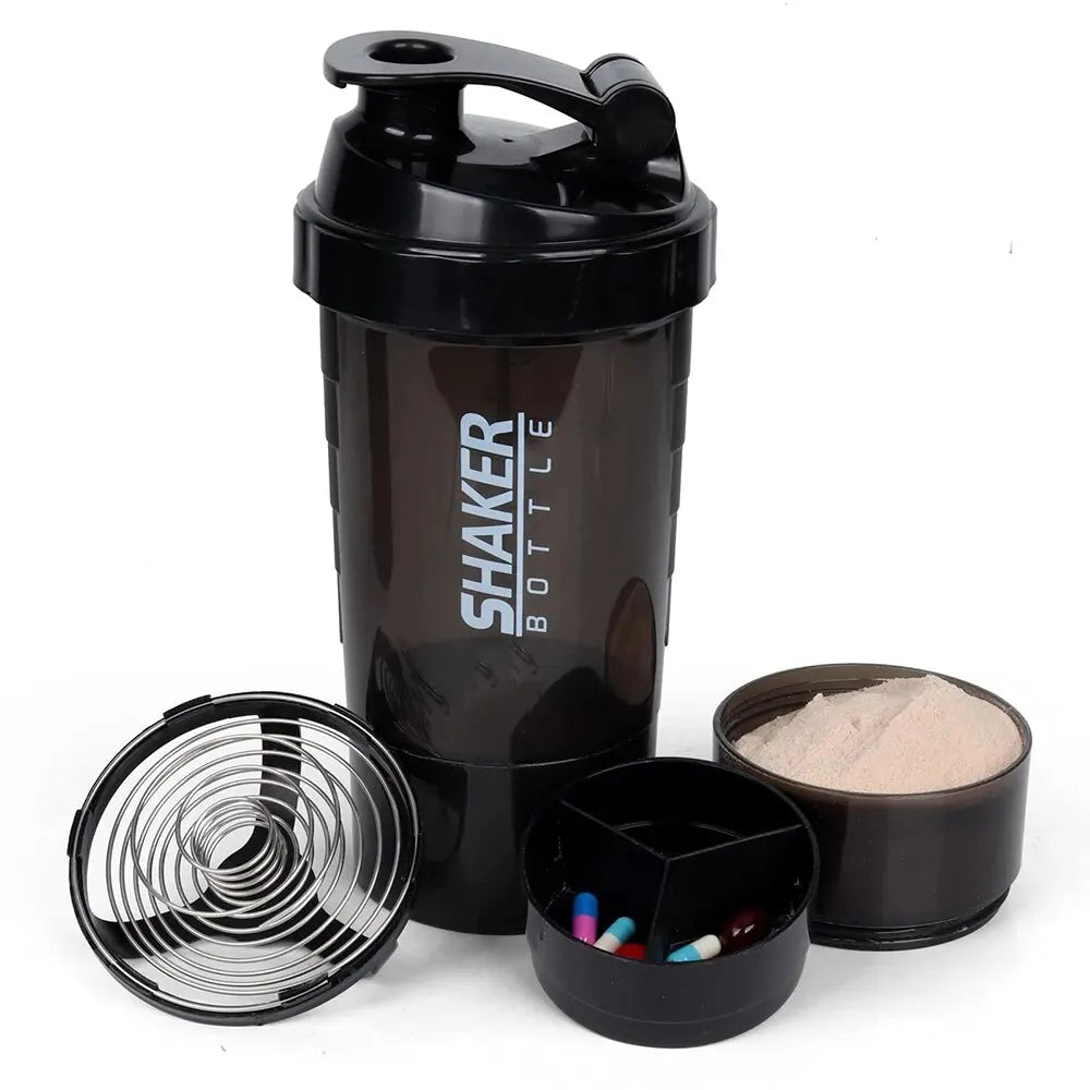 3 Layers Shaker Protein Bottle Powder