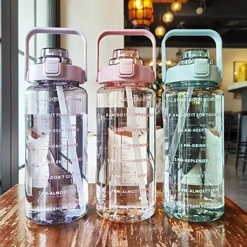 2L Water Bottle Portable Straw