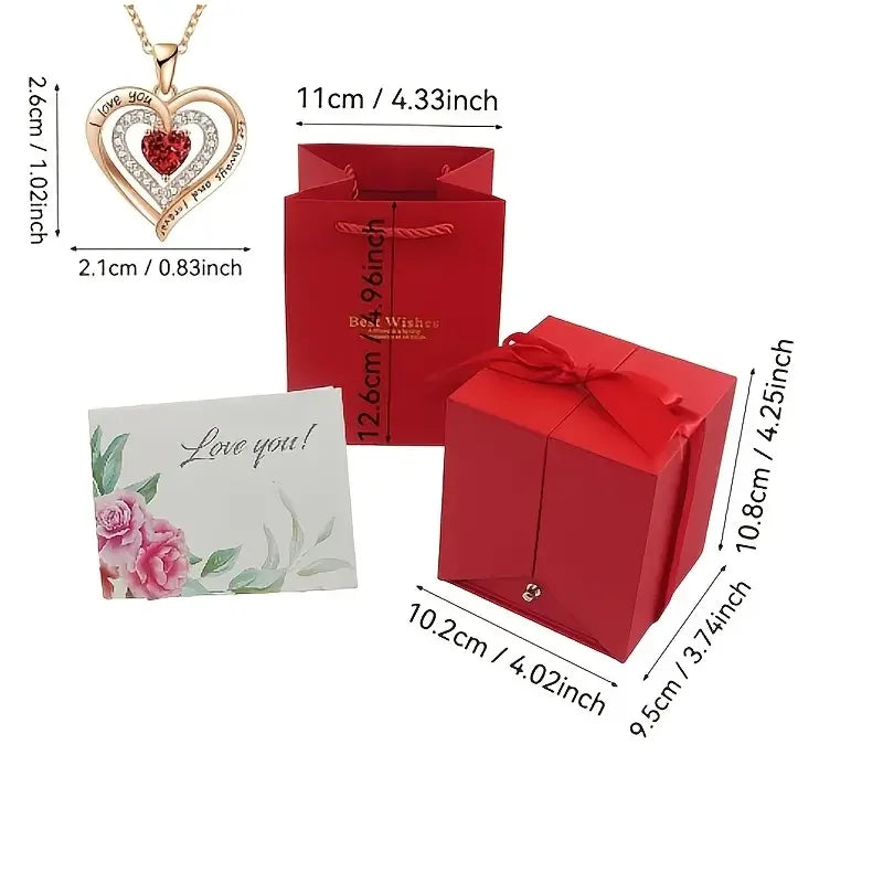 The creative double-door eternal rose jewelry