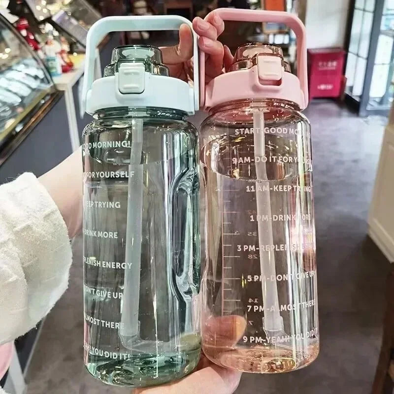 2L Water Bottle Portable Straw